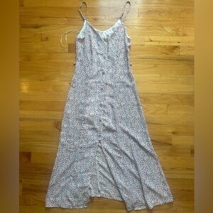 Sienna Sky Floral Spaghetti Strap Button Up Midi Dress